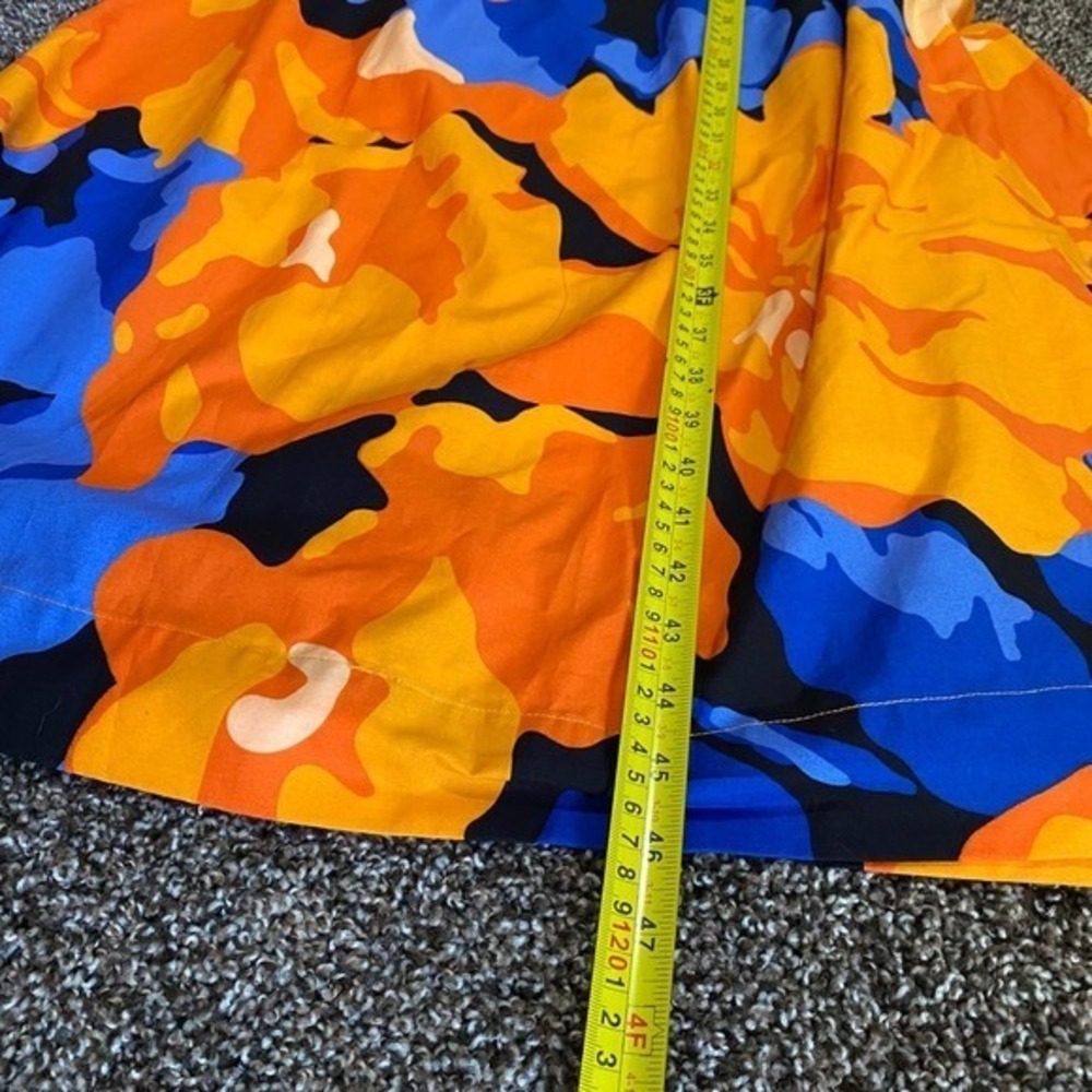 Tabitha Brown Target 4 orange blue Floral Puff Sleeve Maxi Dress & headband NWT - Picture 8 of 9